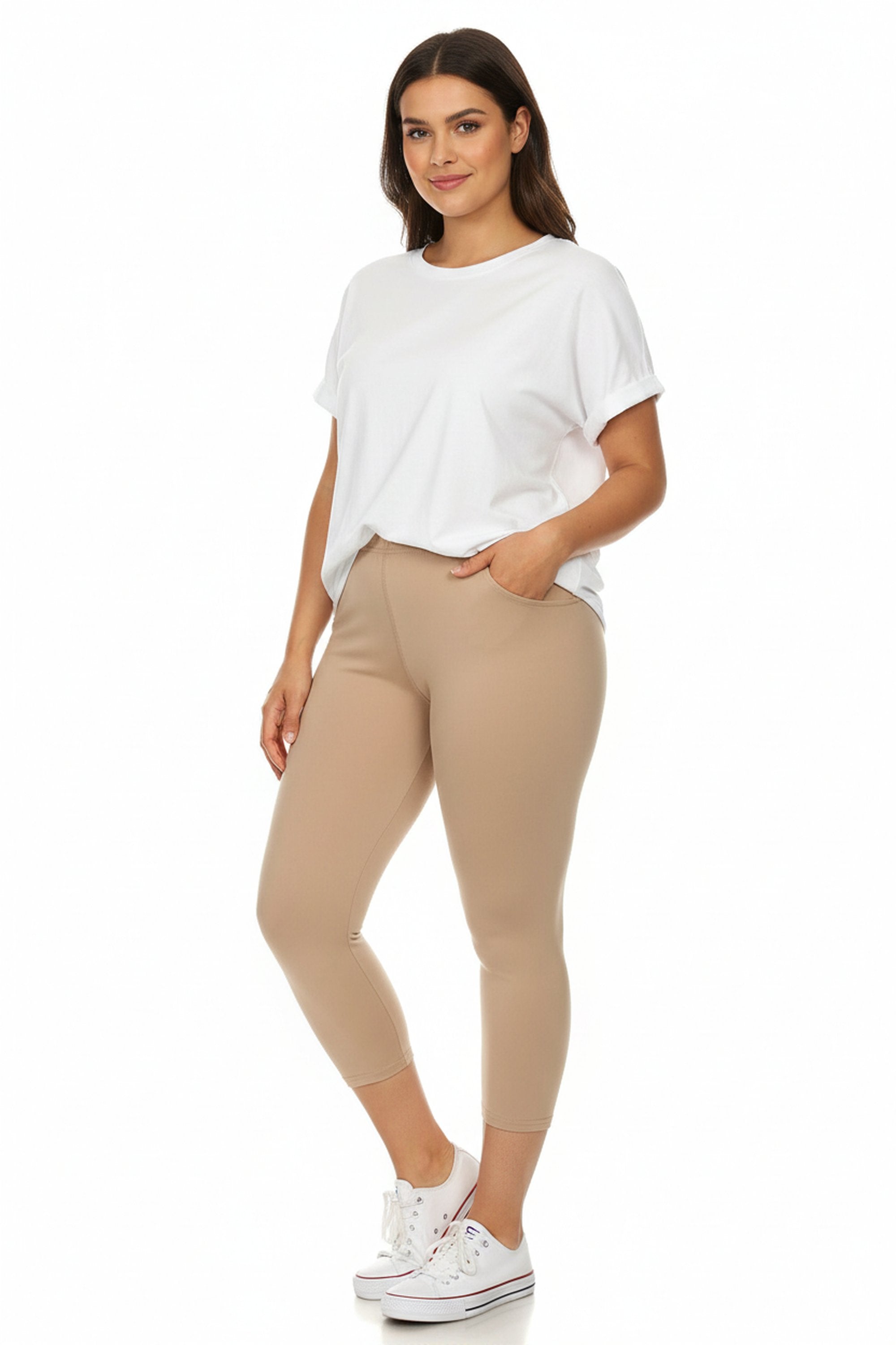 Buttery Smooth Basic Solid Plus Size Capris | New Mix
