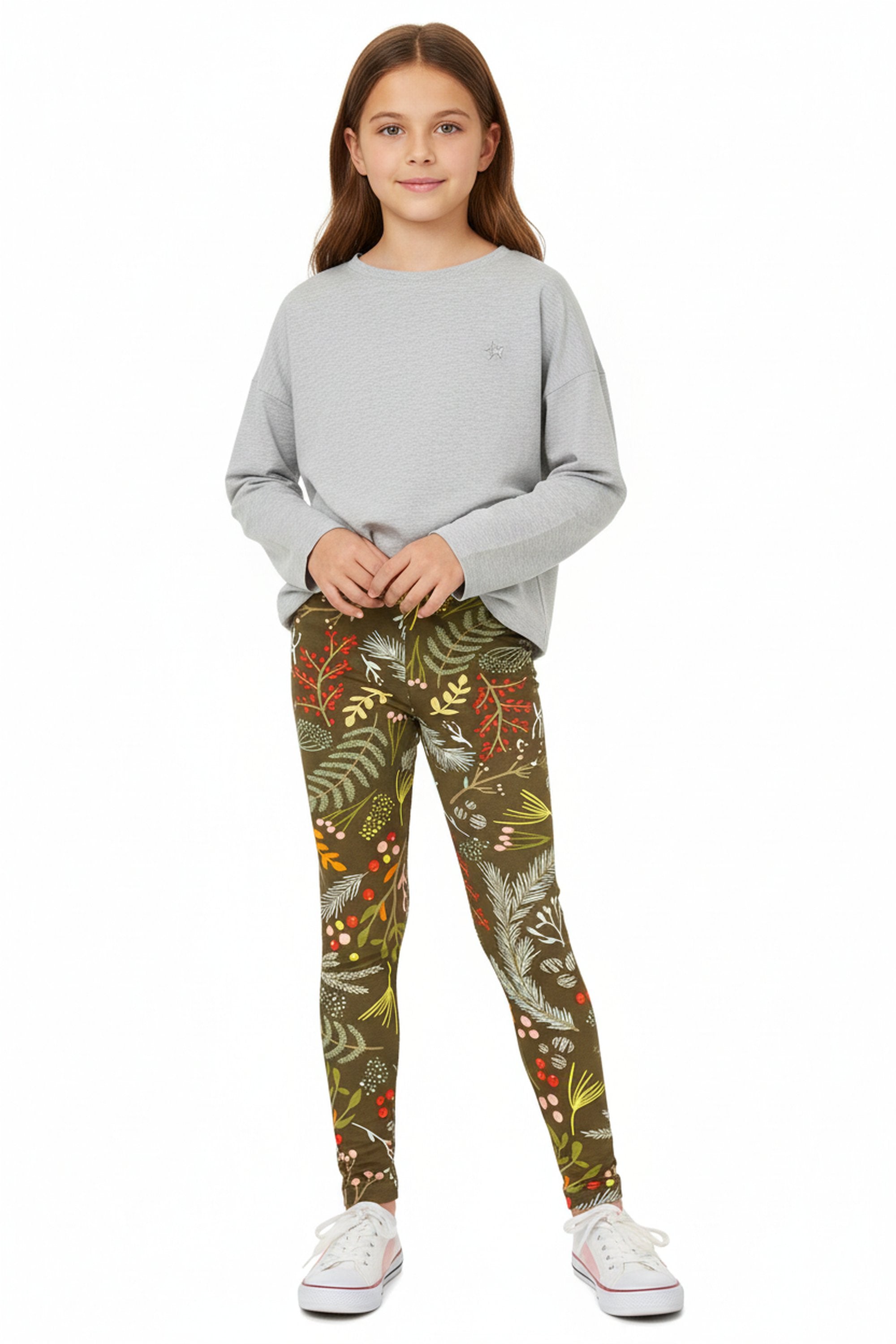 Brushed Holiday Olive Garden Kids Leggings