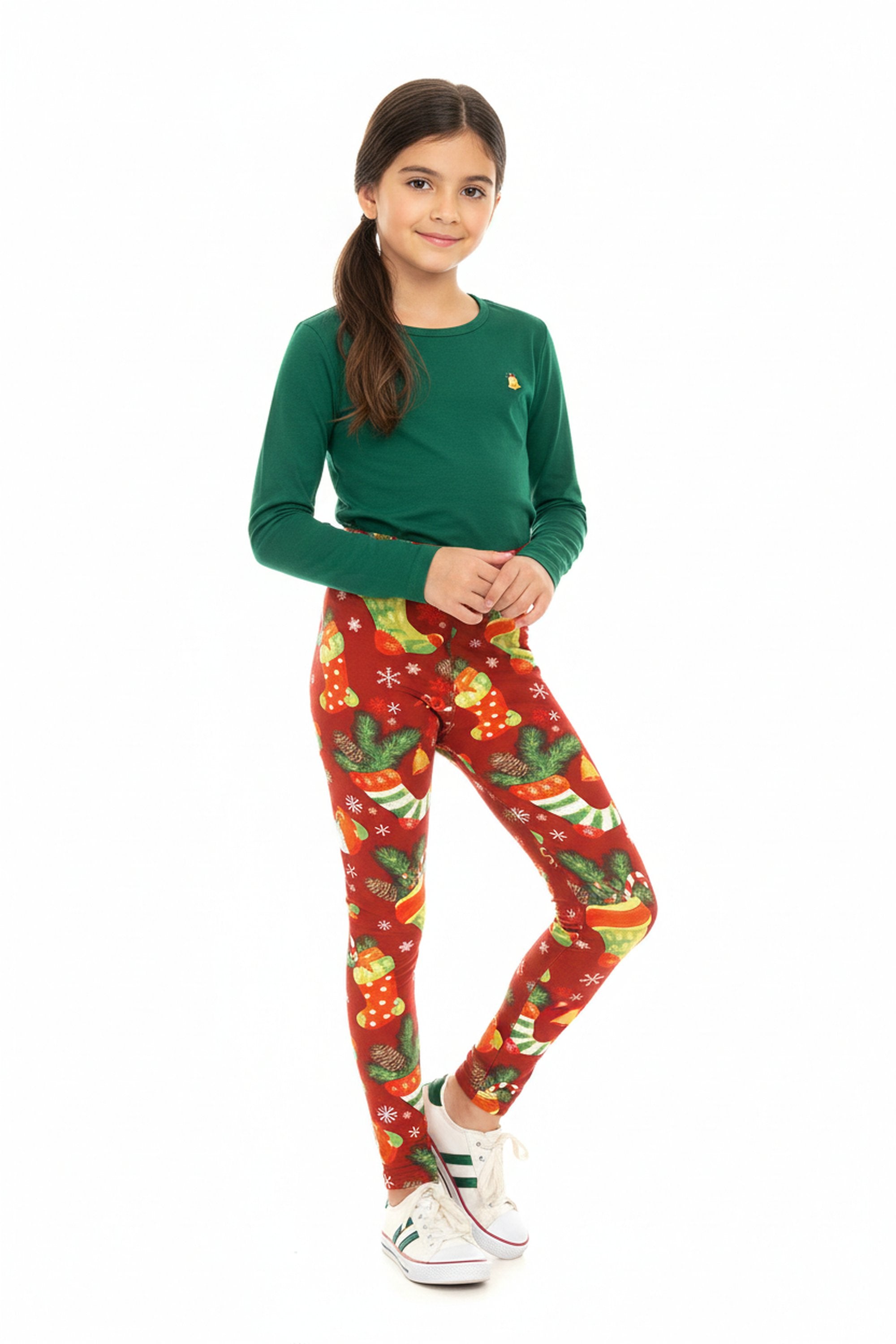Buttery Smooth Ruby Red Christmas Stocking Kids Leggings