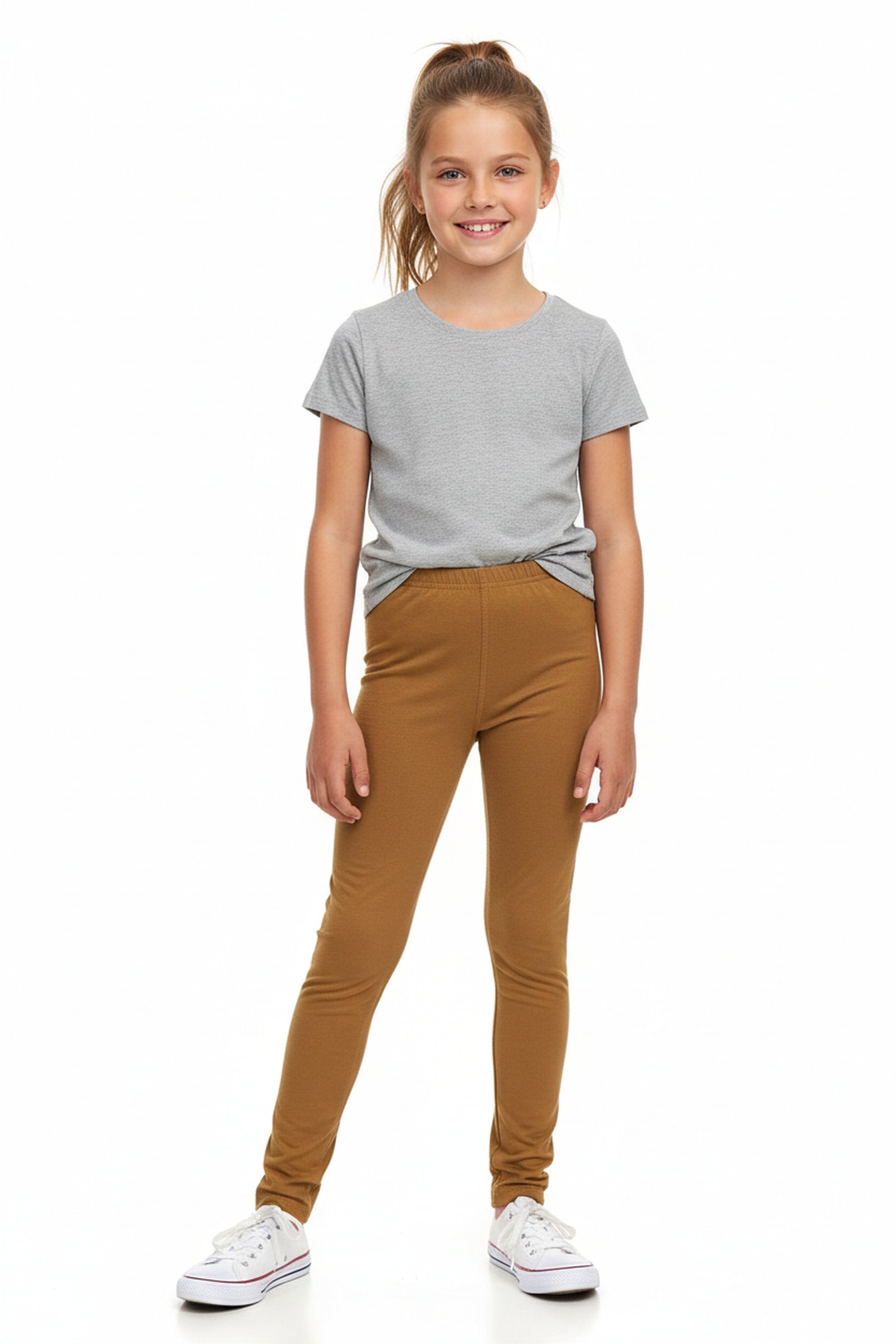 Brushed Solid Basic Kids Leggings