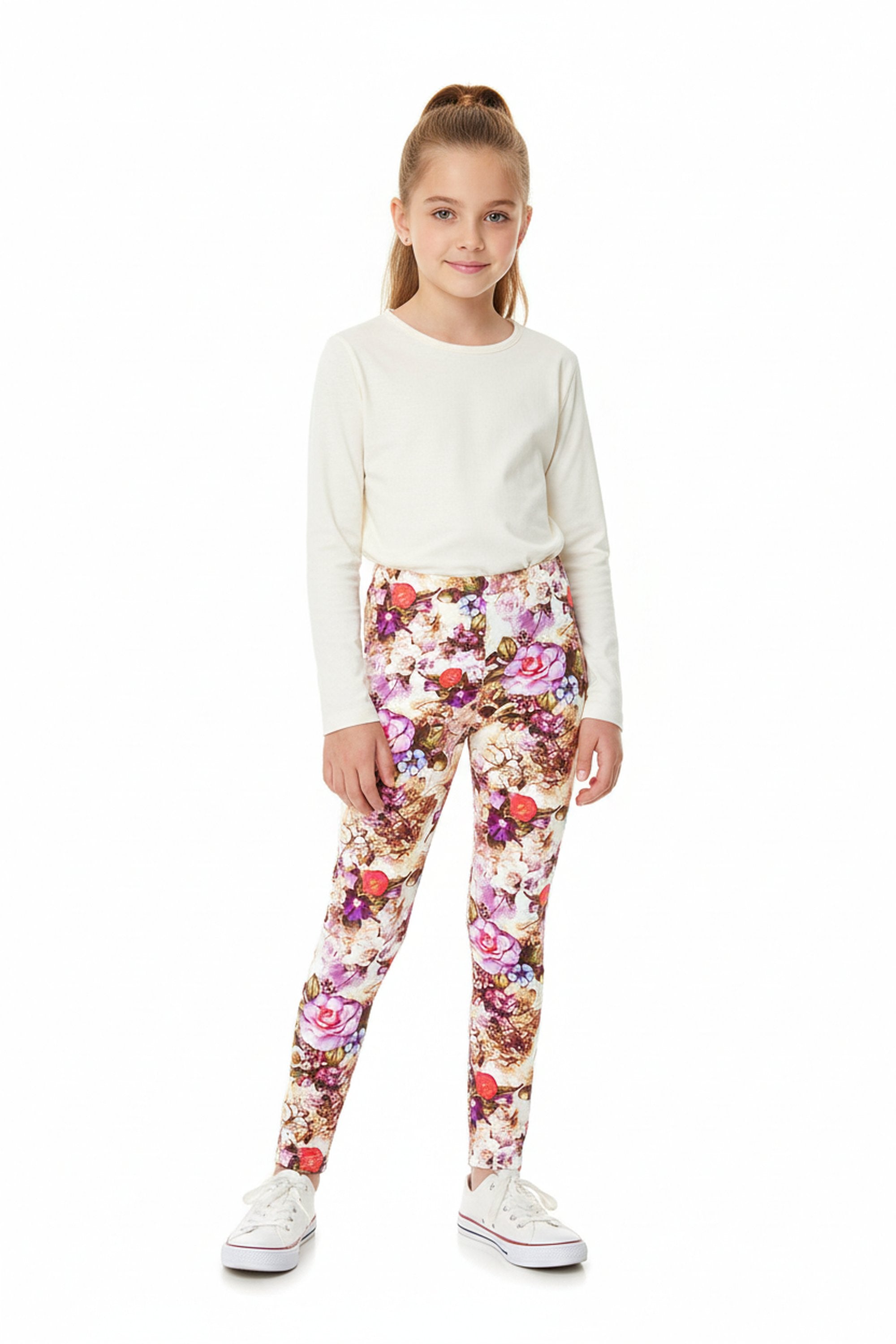 Buttery Smooth Ginger Summer Floral Kids Leggings