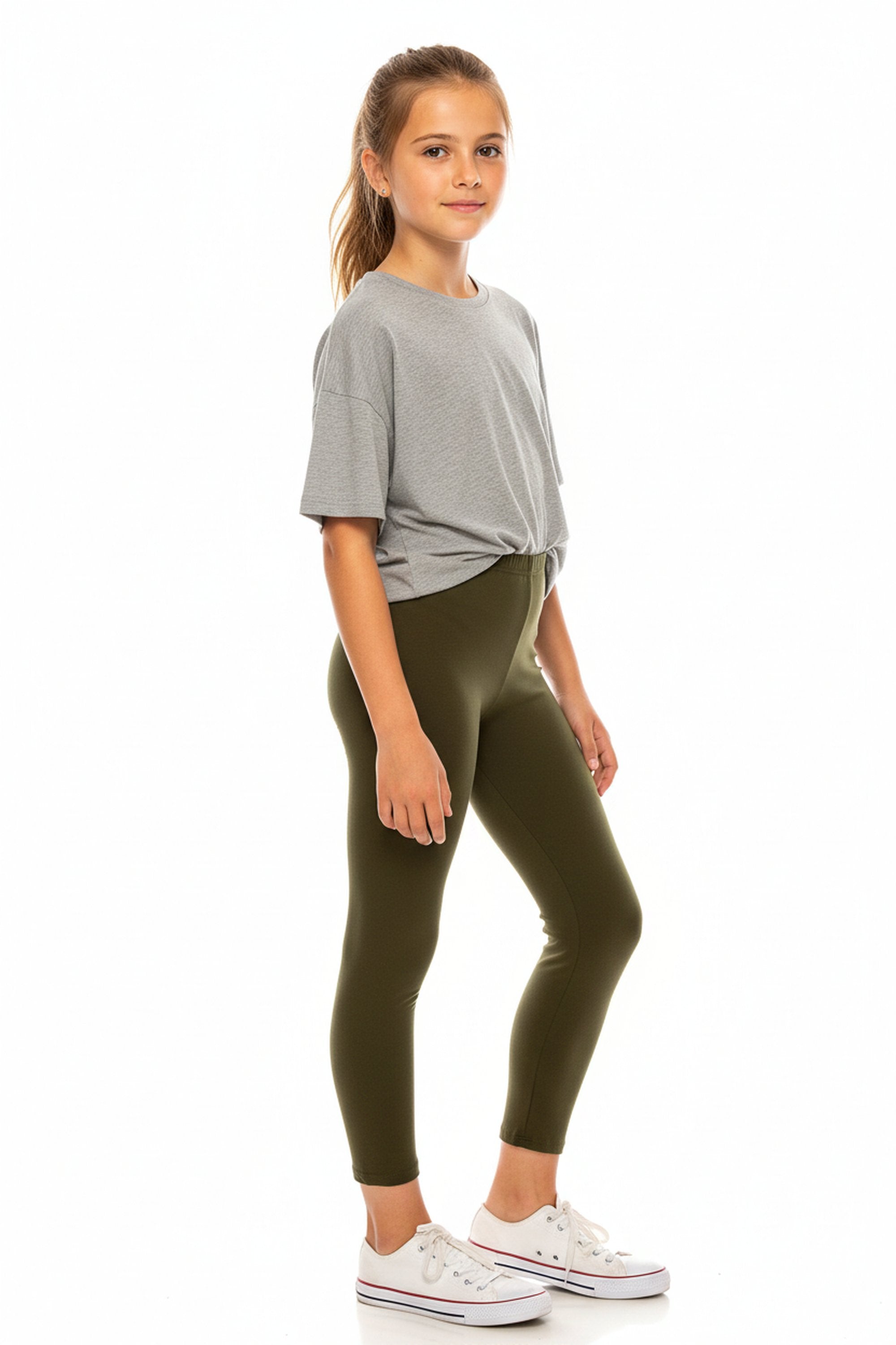 Brushed Solid Basic Kids Leggings