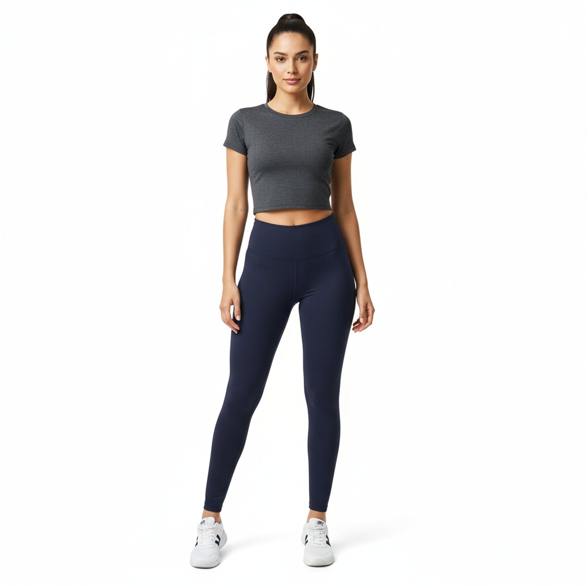 Brushed High Waisted Basic Solid Leggings | 5 Inch Waist