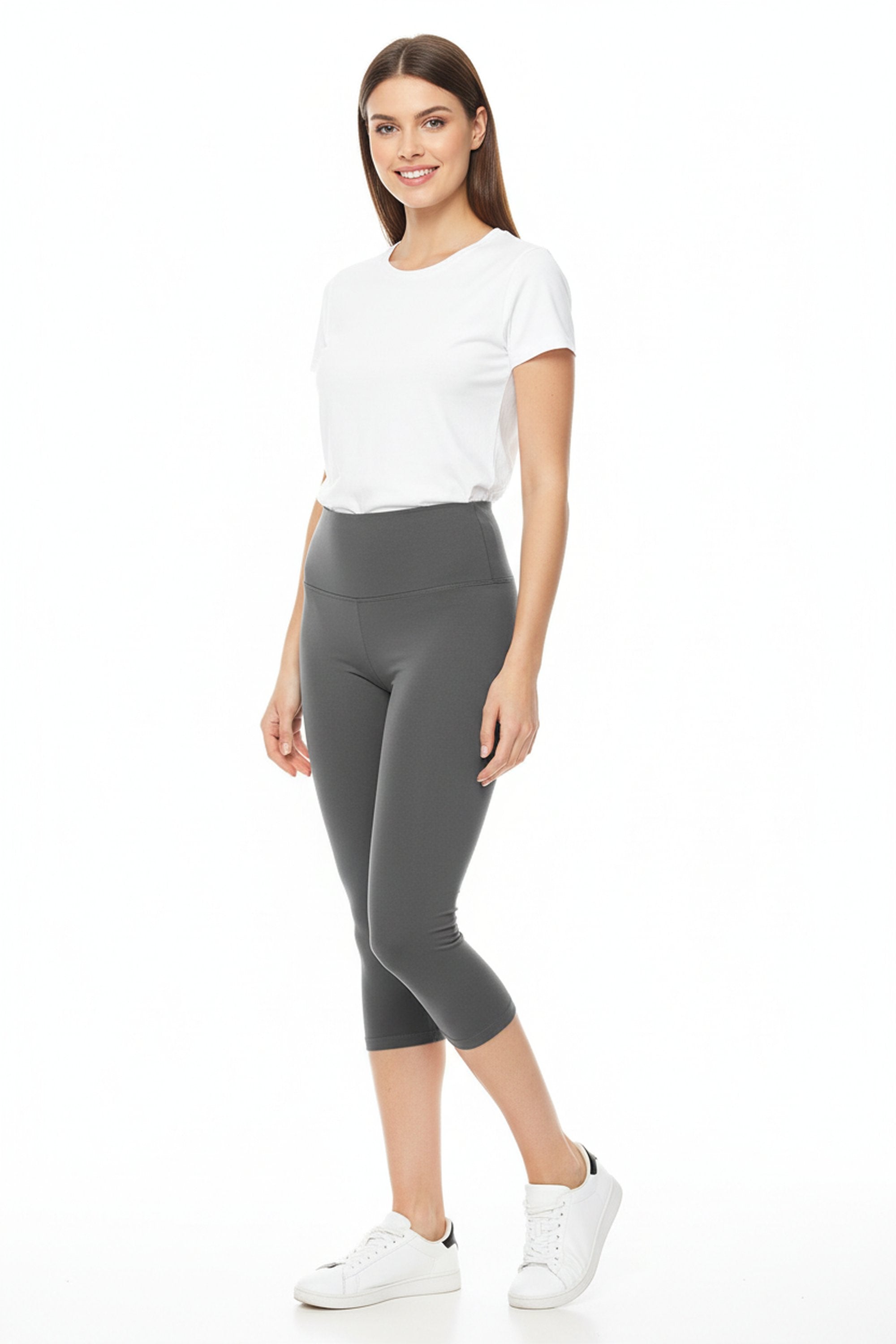 Brushed Basic Solid High Waisted Capris | 5 Inch | New Mix