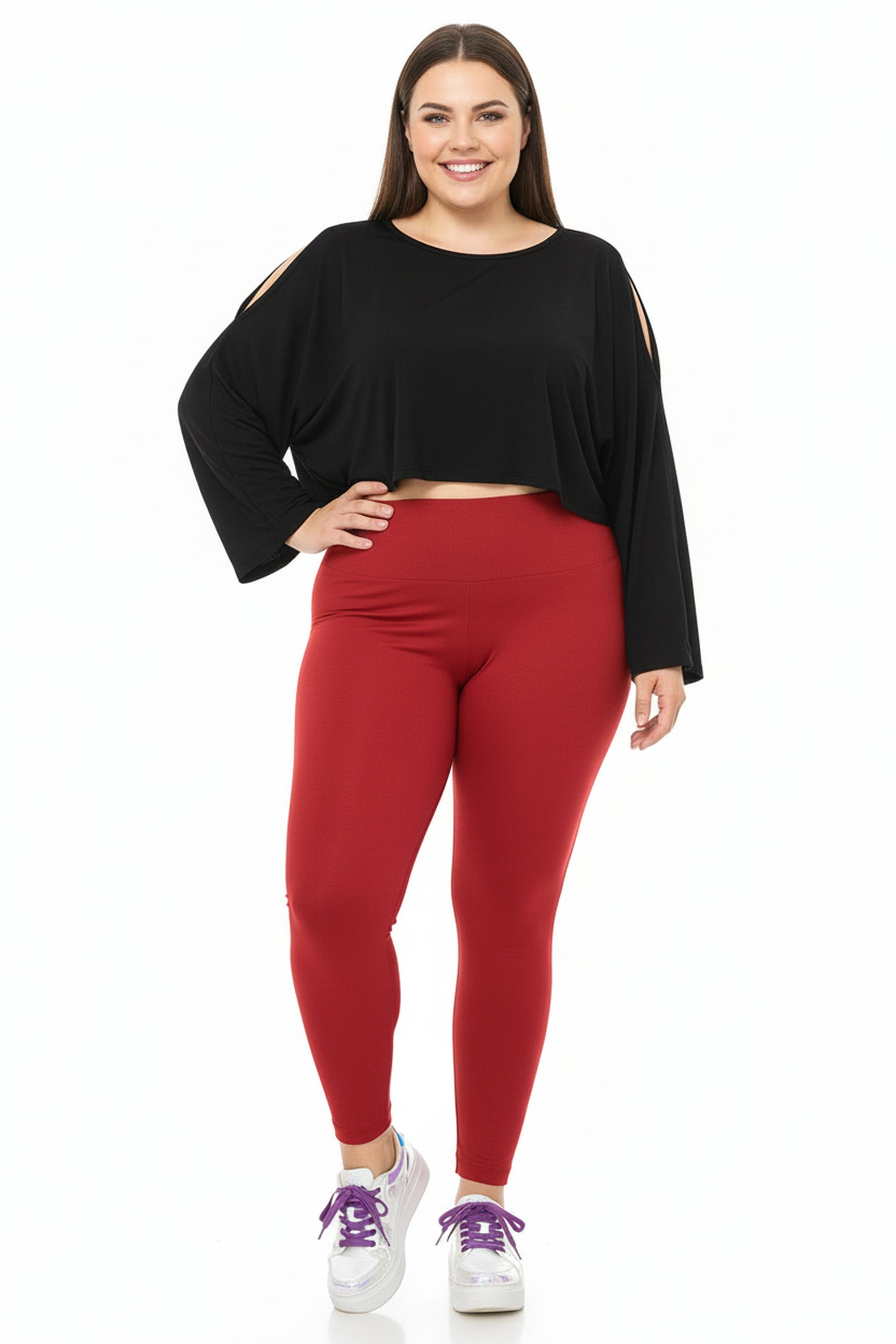 High Waisted Fleece Lined Plus Size Leggings | New Mix