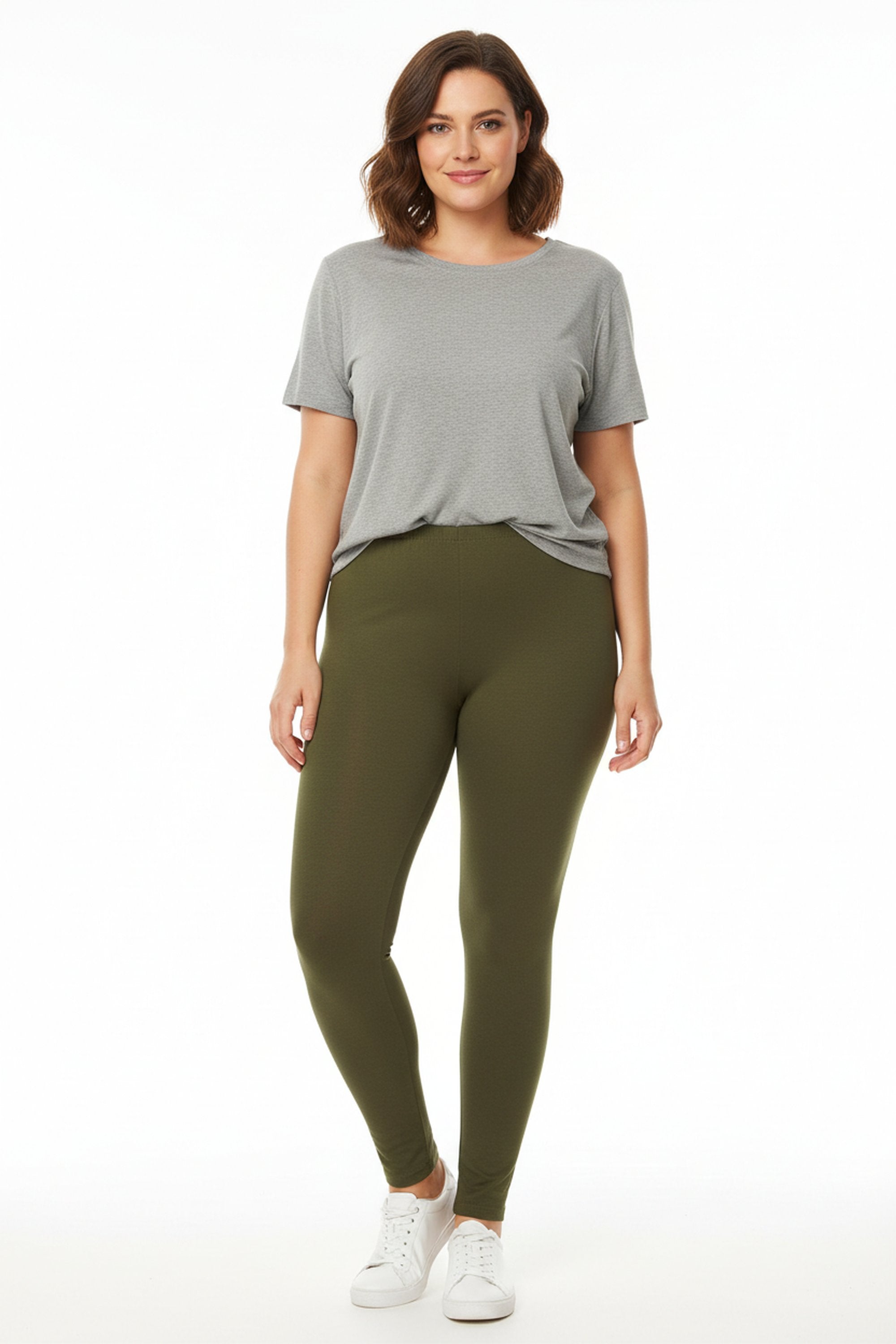 Brushed Basic Solid Leggings Extra Plus Size Leggings - 3X-5X - New Mix