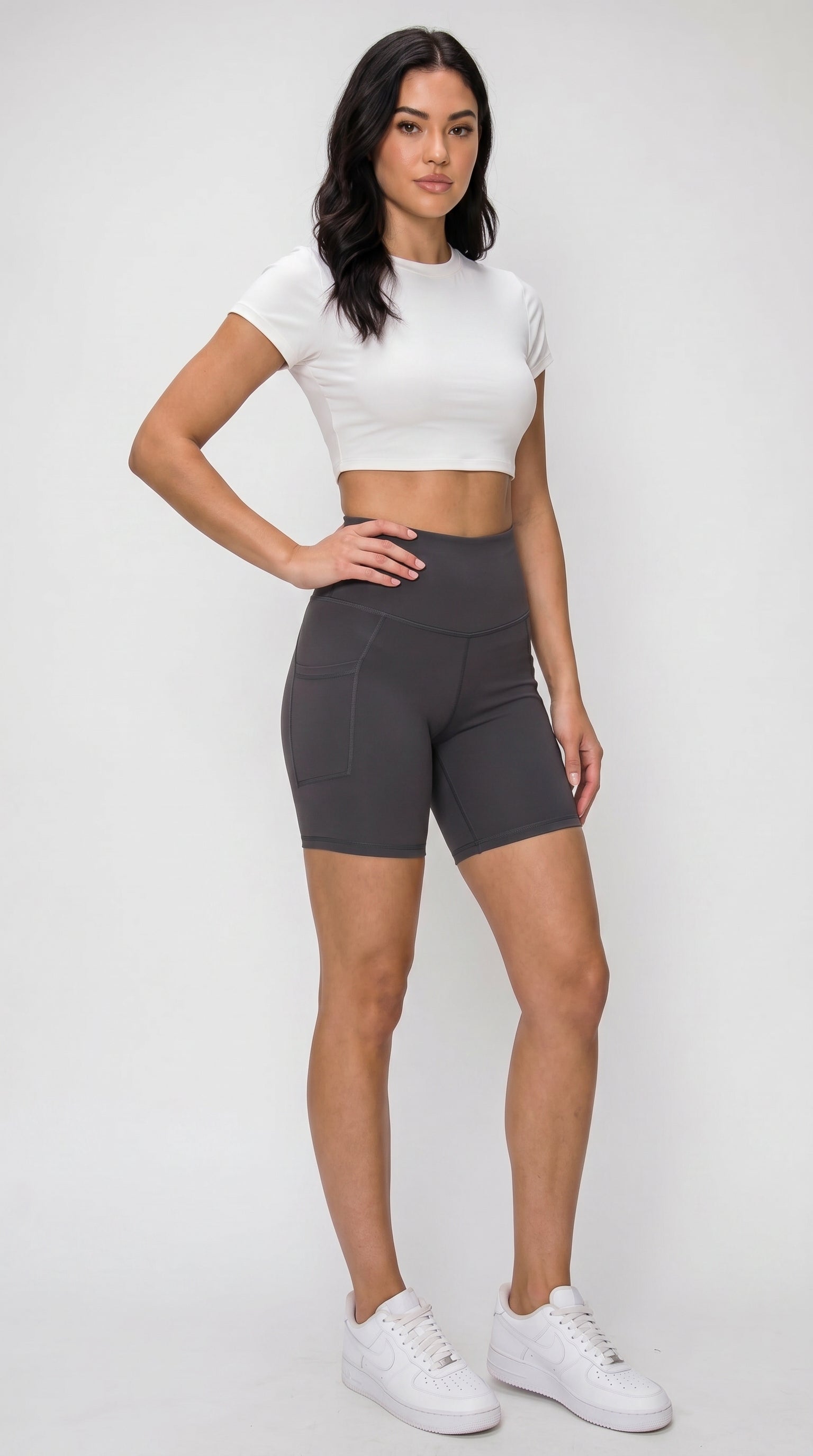 Sculpt Pocket 7|Inch High|Waist Biker Short